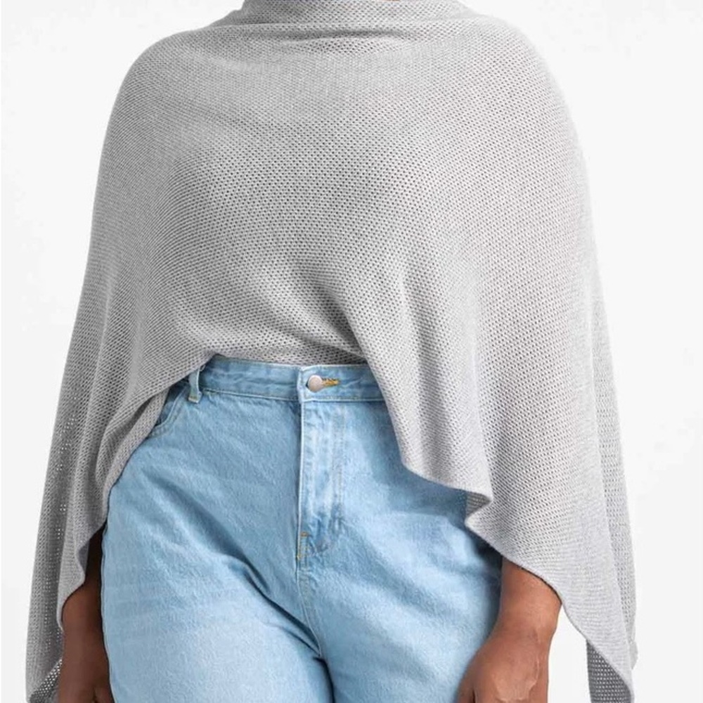 Amma Cocoon gray one way knit nursing cover poncho